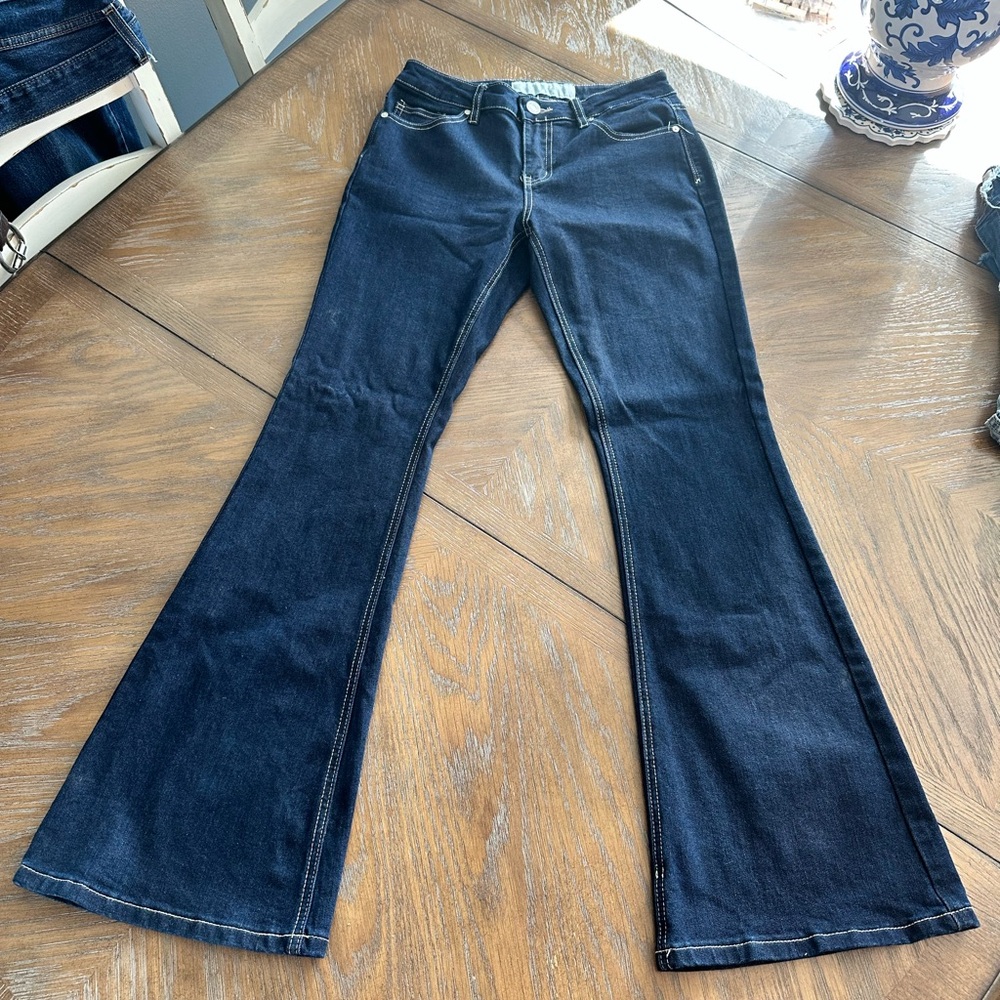 Indigo Rein Dark Blue Flare Jeans